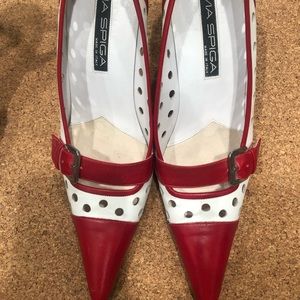 Via Spiga Red and White Pumps